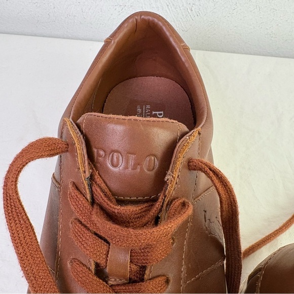 POLO RALPH LAUREN Brown Genuine Leather Sayer Sneakers 11D - Picture 13 of 14